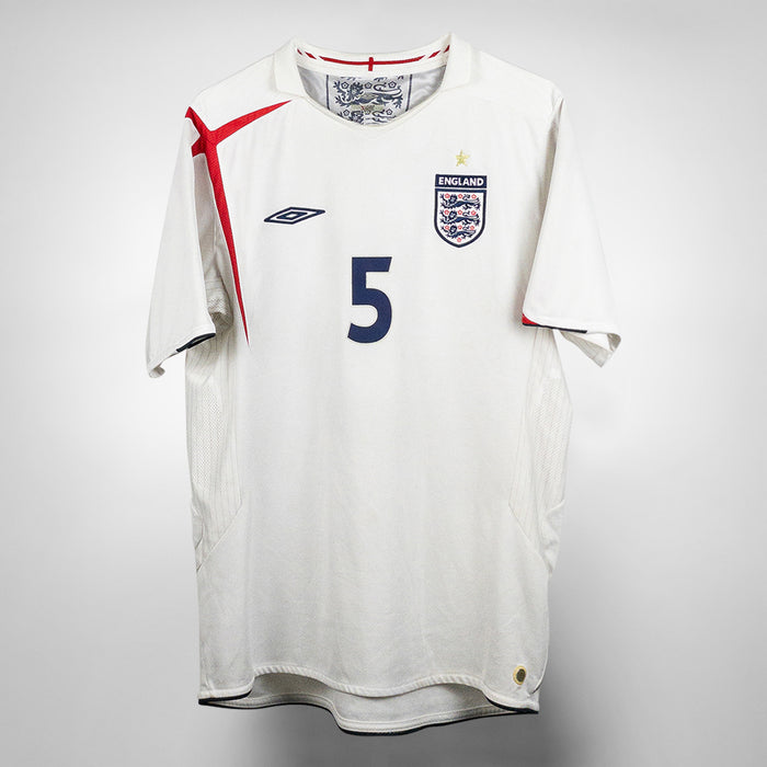 2005-2007 England Umbro Home Shirt #5 Rio Ferdinand (L)