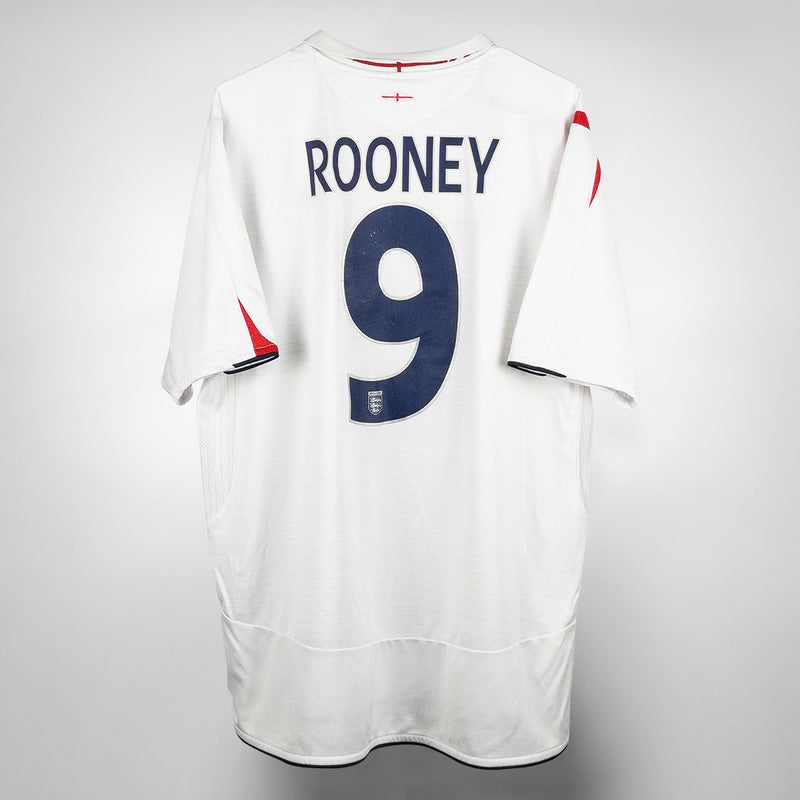 2005-2007 England Umbro Home Shirt #9 Wayne Rooney (XL)