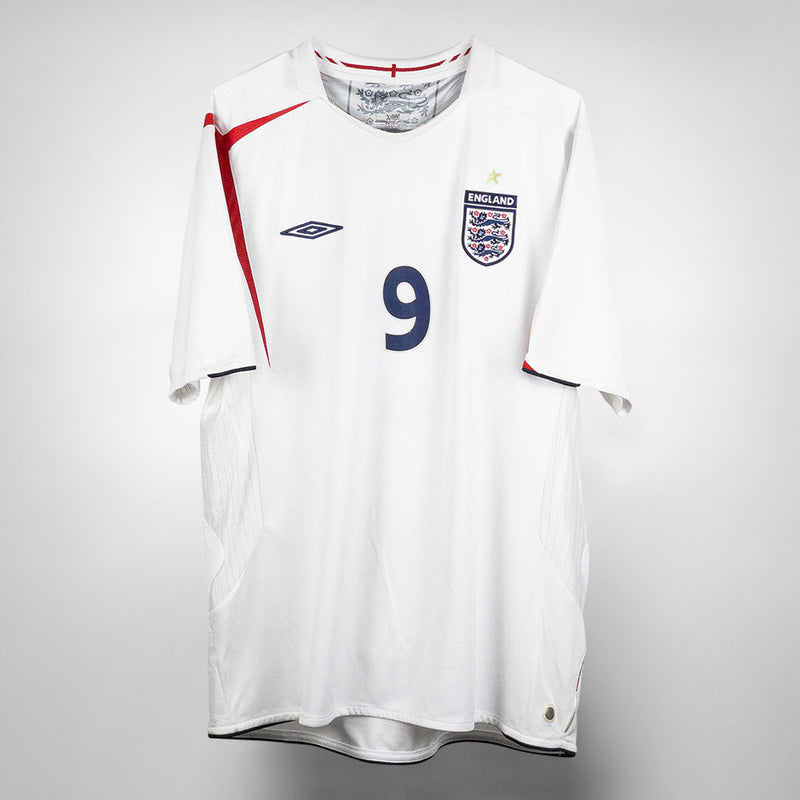 2005-2007 England Umbro Home Shirt #9 Wayne Rooney (L)