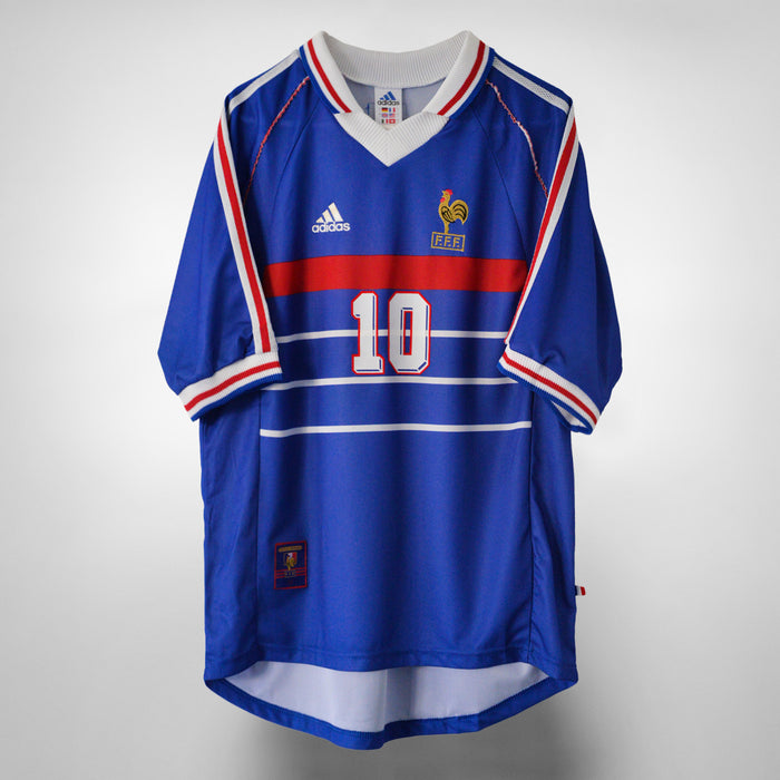 1998-2000 France Adidas Home Shirt #10 Zinedine Zidane