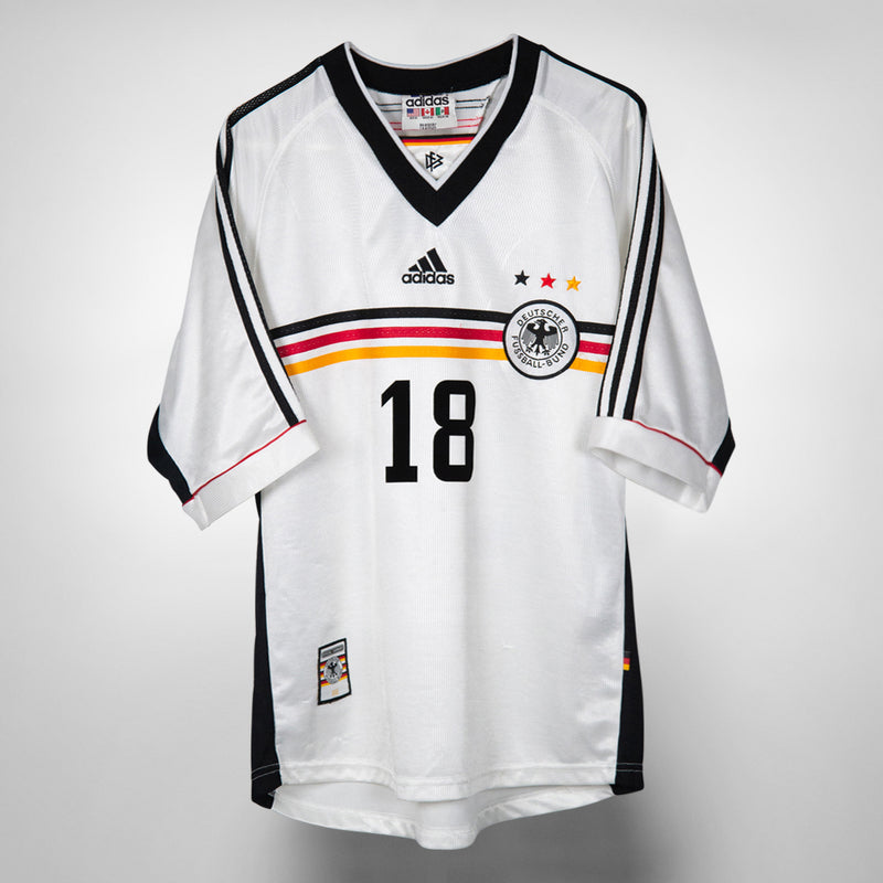 1998-2000 Germany Adidas Home Shirt #18 Jurgen Klinsmann