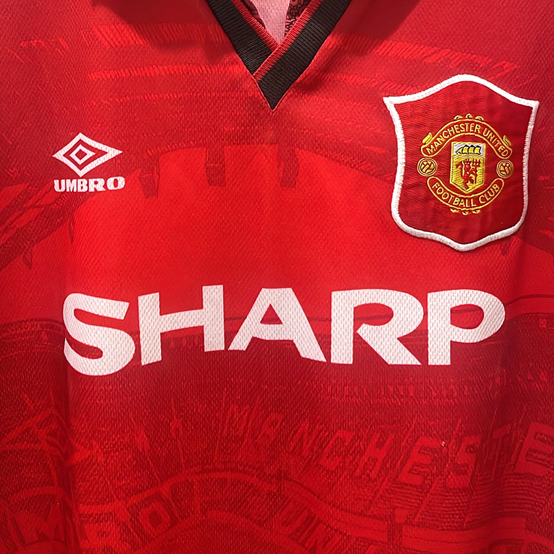 1994-1996 Manchester United Umbro Home Shirt #24 David