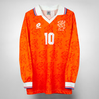 1994-1996 Netherlands Lotto Long Sleeve Home Shirt #10 Dennis Bergkamp
