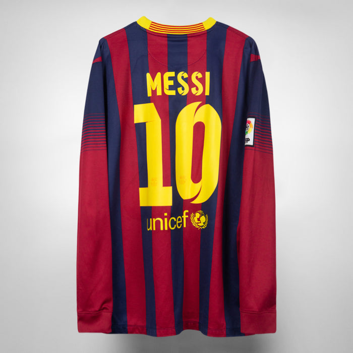 2013-2014 FC Barcelona Long Sleeve Nike Home Shirt #10 Lionel Messi