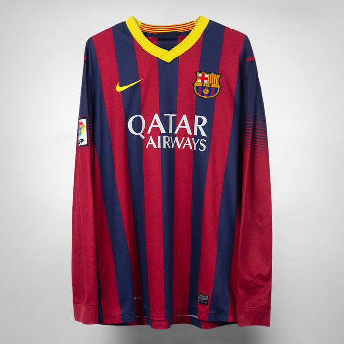 2013-2014 FC Barcelona Long Sleeve Nike Home Shirt #10 Lionel Messi
