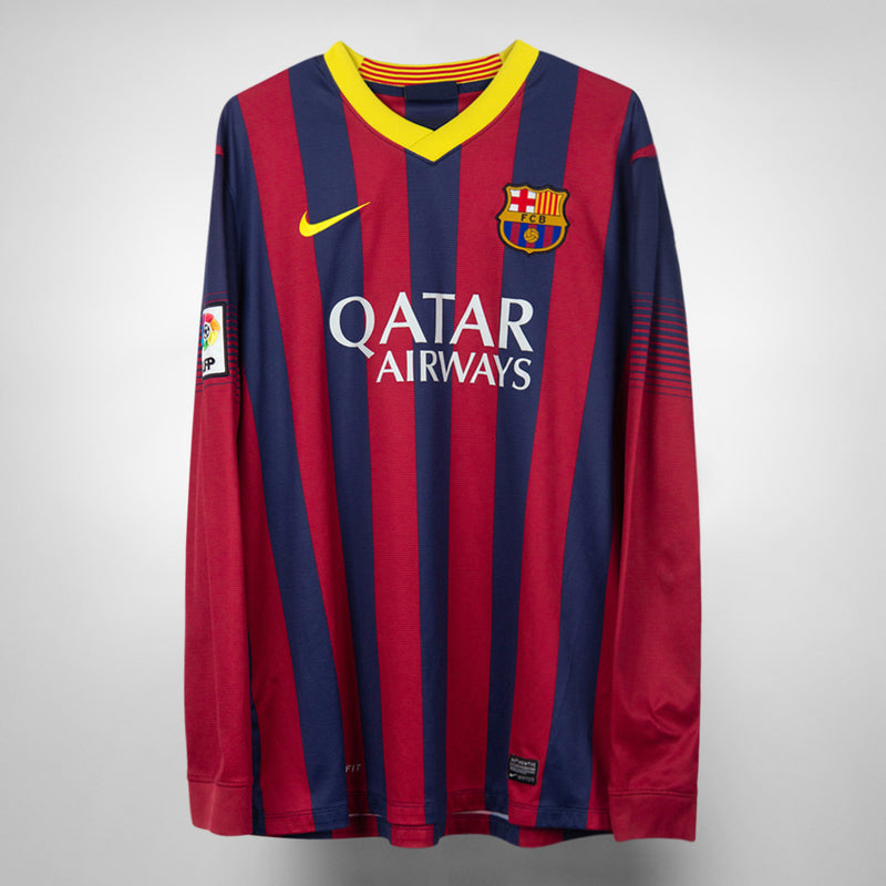 2013-2014 FC Barcelona Long Sleeve Nike Home Shirt #10 Lionel Messi
