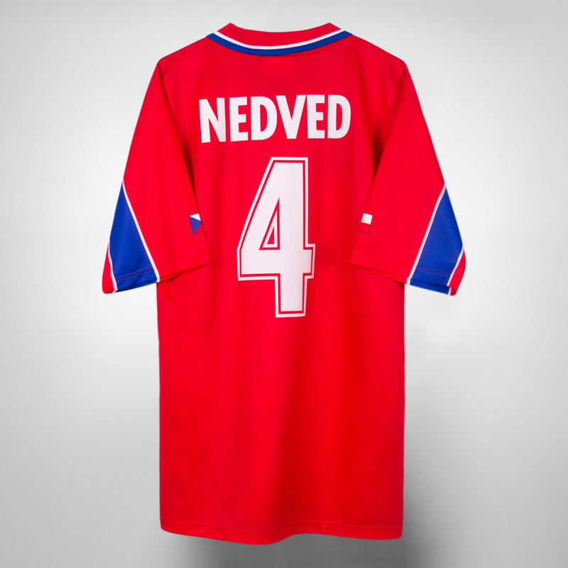 1998-2000 Czech Republic Puma Home Shirt #4 Pavel Nedved