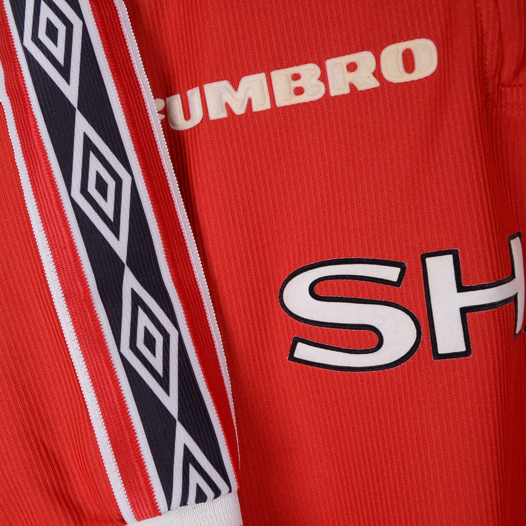 1998-2000 Manchester United Umbro Treble Winning Home Shirt #7 David Beckham - Marketplace
