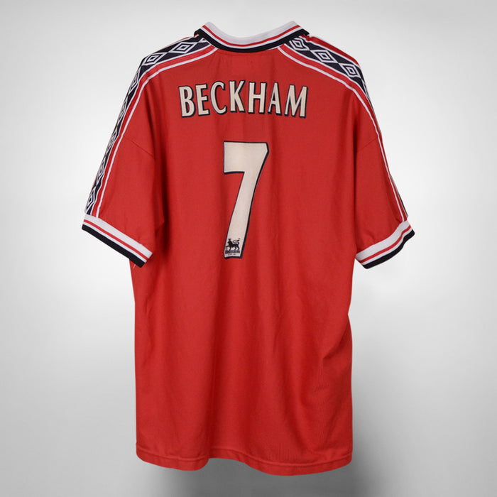 1998-2000 Manchester United Umbro Treble Winning Home Shirt #7 David Beckham - Marketplace