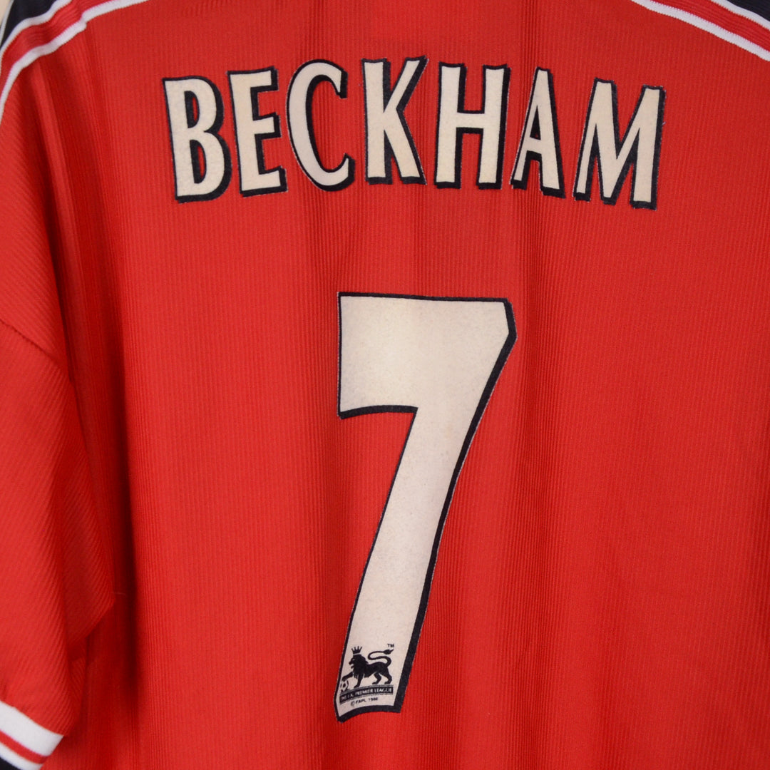 1998-2000 Manchester United Umbro Treble Winning Home Shirt #7 David Beckham - Marketplace
