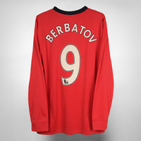 2009-2010 Manchester United Nike Long Sleeve Home Shirt #9 Dimitar Berbatov - Marketplace