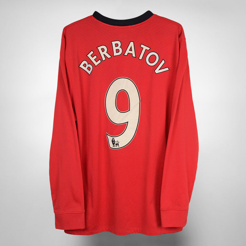 2009-2010 Manchester United Nike Long Sleeve Home Shirt #9 Dimitar Berbatov - Marketplace