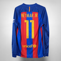 2016-2017 Barcelona Nike Long Sleeve Home Shirt #11 Neymar Jr - Marketplace