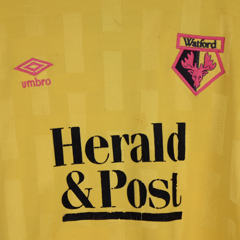 1989-1991 Watford Umbro Match Worn Home Shirt #4 Kenny Jackett - Marketplace