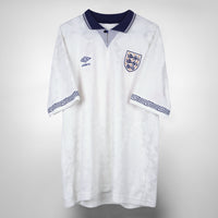 1990-1992 England Umbro Home Shirt #19 Paul Gascoigne