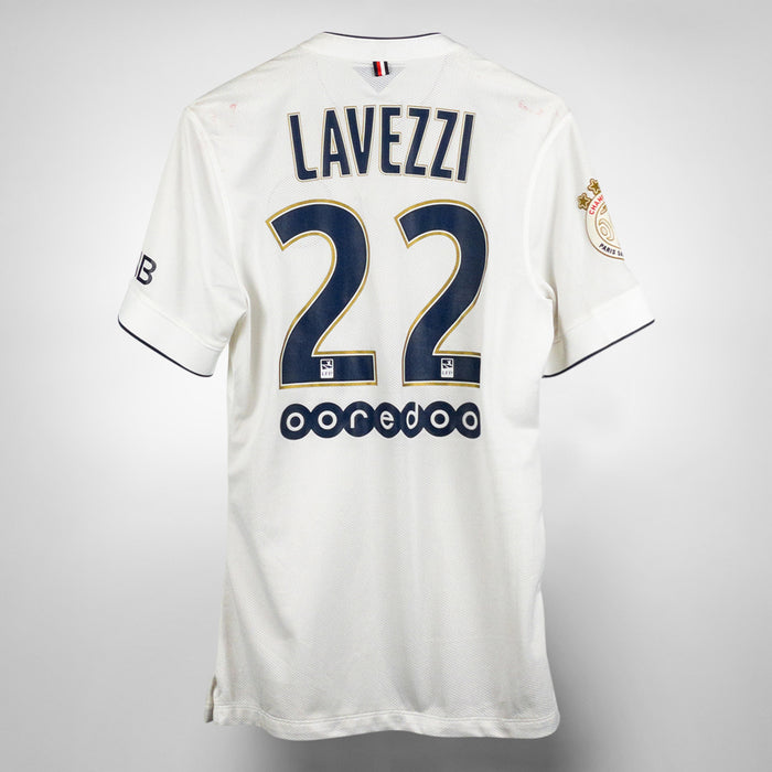 2014-2015 PSG Paris Saint-Germain Nike Away Match Issue Shirt #22 Lavezzi