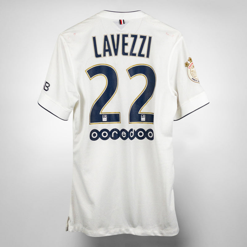 2014-2015 PSG Paris Saint-Germain Nike Away Match Issue Shirt #22 Lavezzi