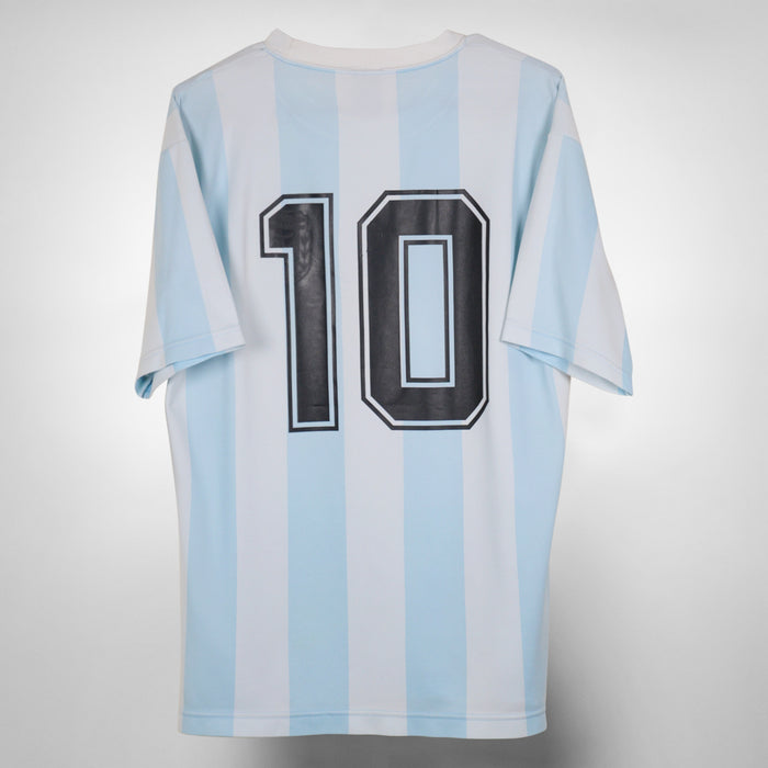 1986 Argentina Le Coq Sportif Reproduction Home Shirt #10 Maradona