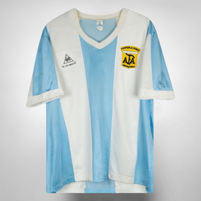 1980-1982 Argentina Le Coq Sportif Home 'Campeon del Mundo' Commemorative Shirt