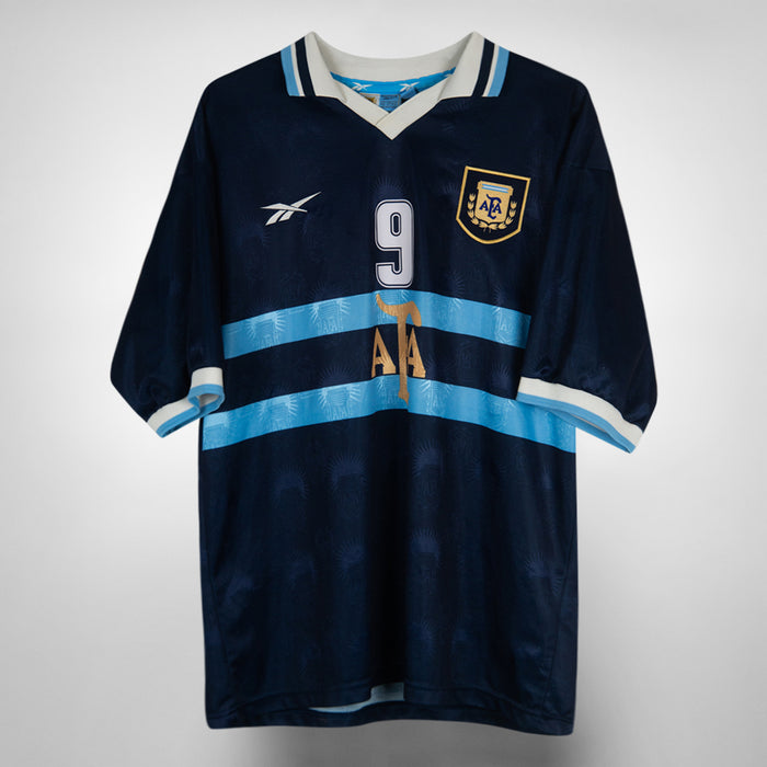 1999-2000 Argentina Reebok Away #9 Gabriel Batistuta