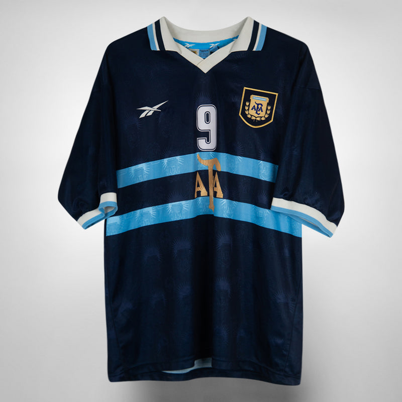 1999-2000 Argentina Reebok Away #9 Gabriel Batistuta