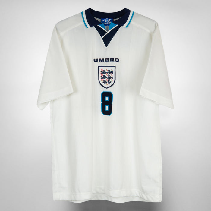 1996-1997 England Umbro Home Shirt #8 Paul Gascoigne