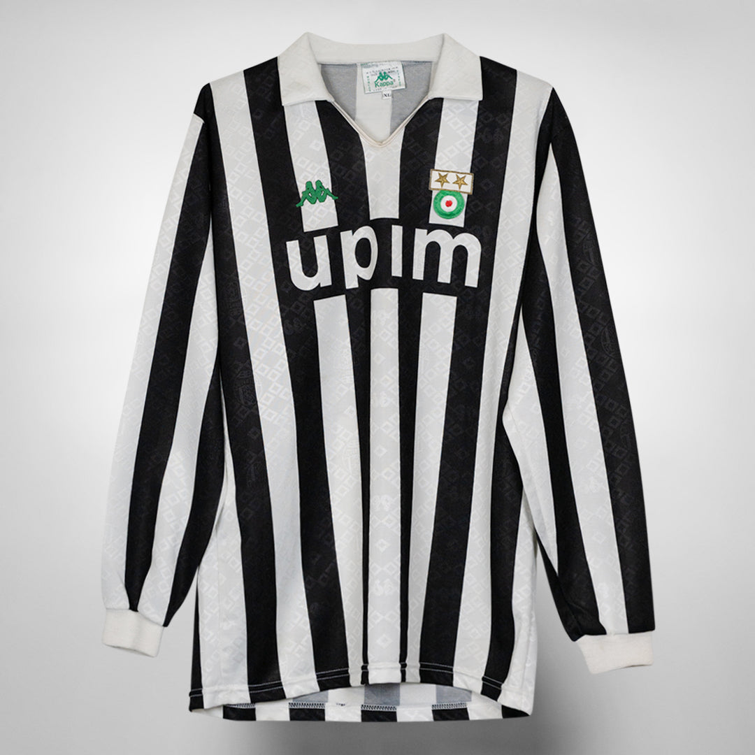 1990-1991 Juventus Kappa Long Sleeve Home Shirt #10 Roberto Baggio