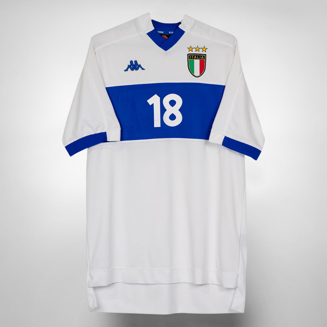 1999 Italy Kappa Away Shirt #18 Baggio