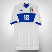 1999 Italy Kappa Away Shirt #18 Baggio