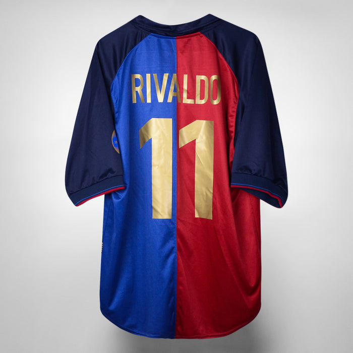 1999-2000 Barcelona Nike Special Centenary Home Shirt #11 Rivaldo - Marketplace