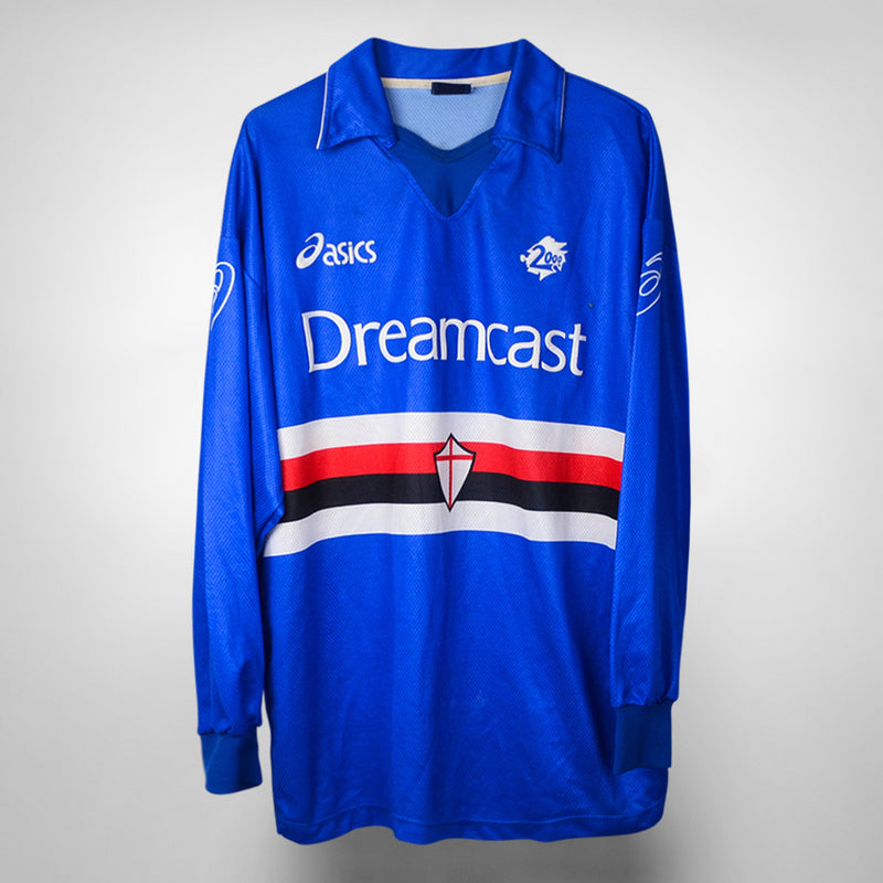 1999-2000 Sampdoria Asics Long Sleeve Home Shirt - Marketplace