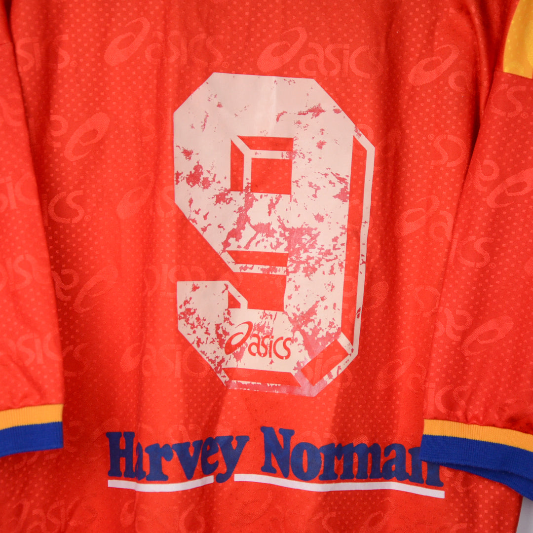1997-1998 West Adelaide Sharks Asics Match Issue NSL Away Shirt #9 Pablo Cardozo - Marketplace