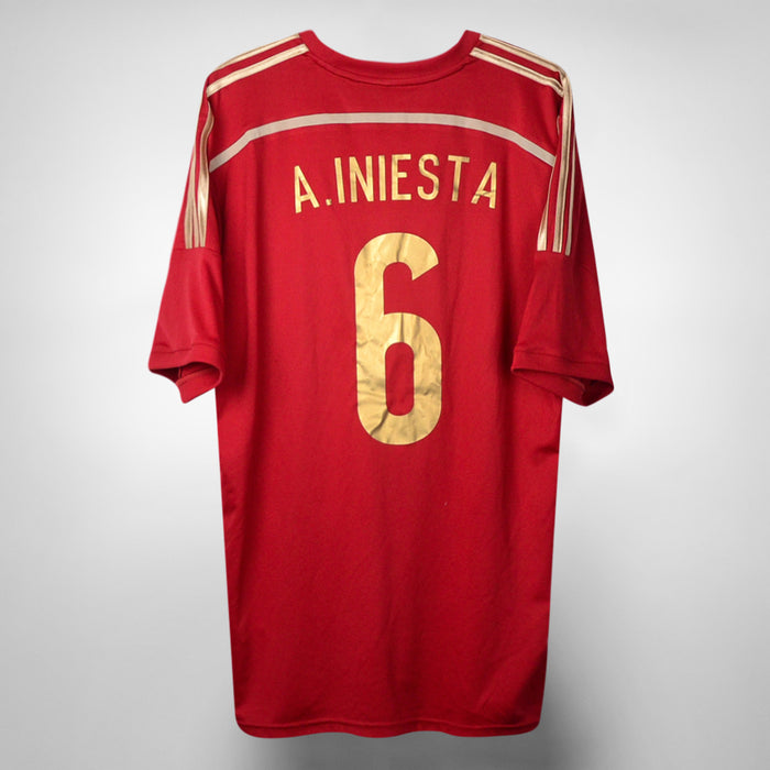 2013-2015 Spain Adidas Home Shirt #6 Andres Iniesta - Marketplace