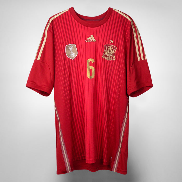 2013-2015 Spain Adidas Home Shirt #6 Andres Iniesta - Marketplace