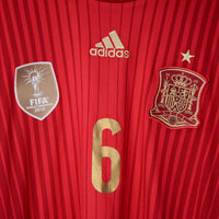 2013-2015 Spain Adidas Home Shirt #6 Andres Iniesta - Marketplace