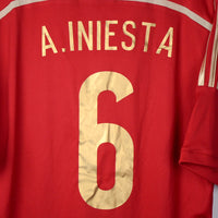 2013-2015 Spain Adidas Home Shirt #6 Andres Iniesta - Marketplace