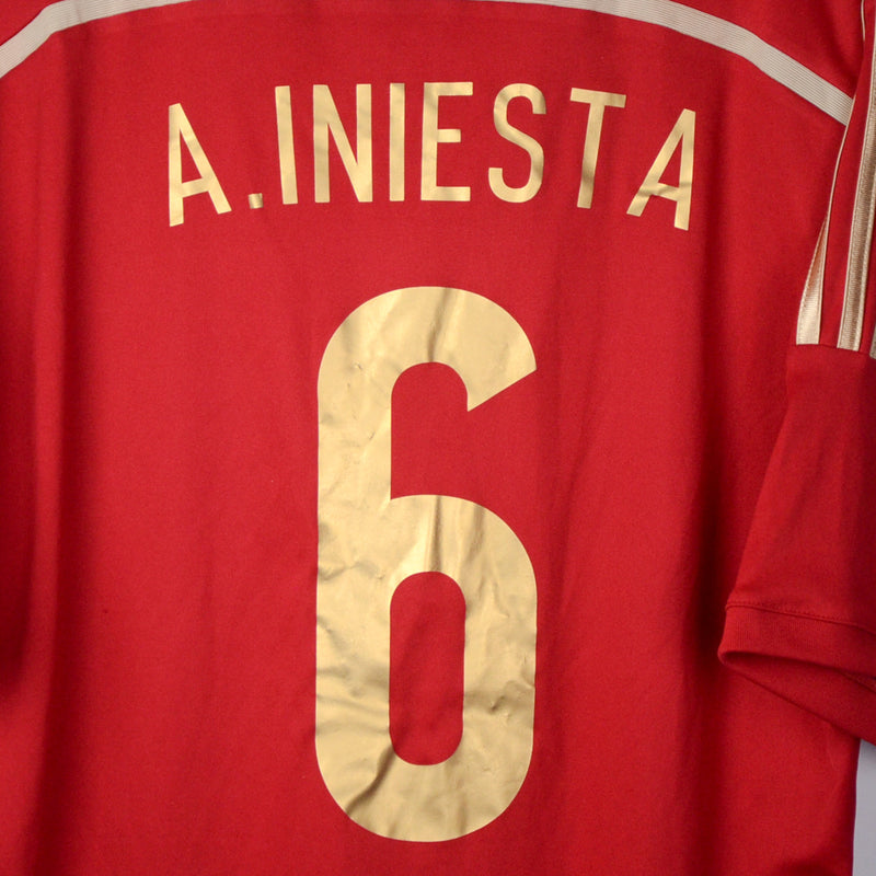 2013-2015 Spain Adidas Home Shirt #6 Andres Iniesta - Marketplace