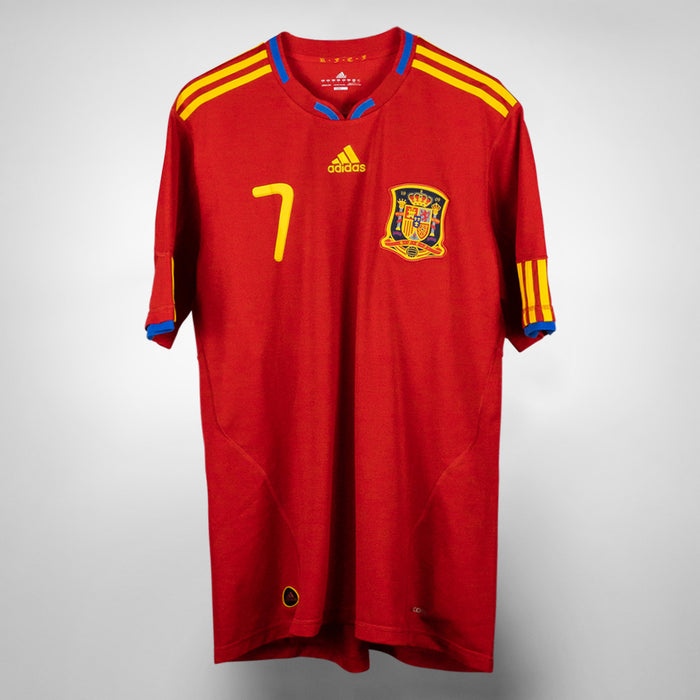 2009-2010 Spain Adidas Home Shirt #7 David Villa