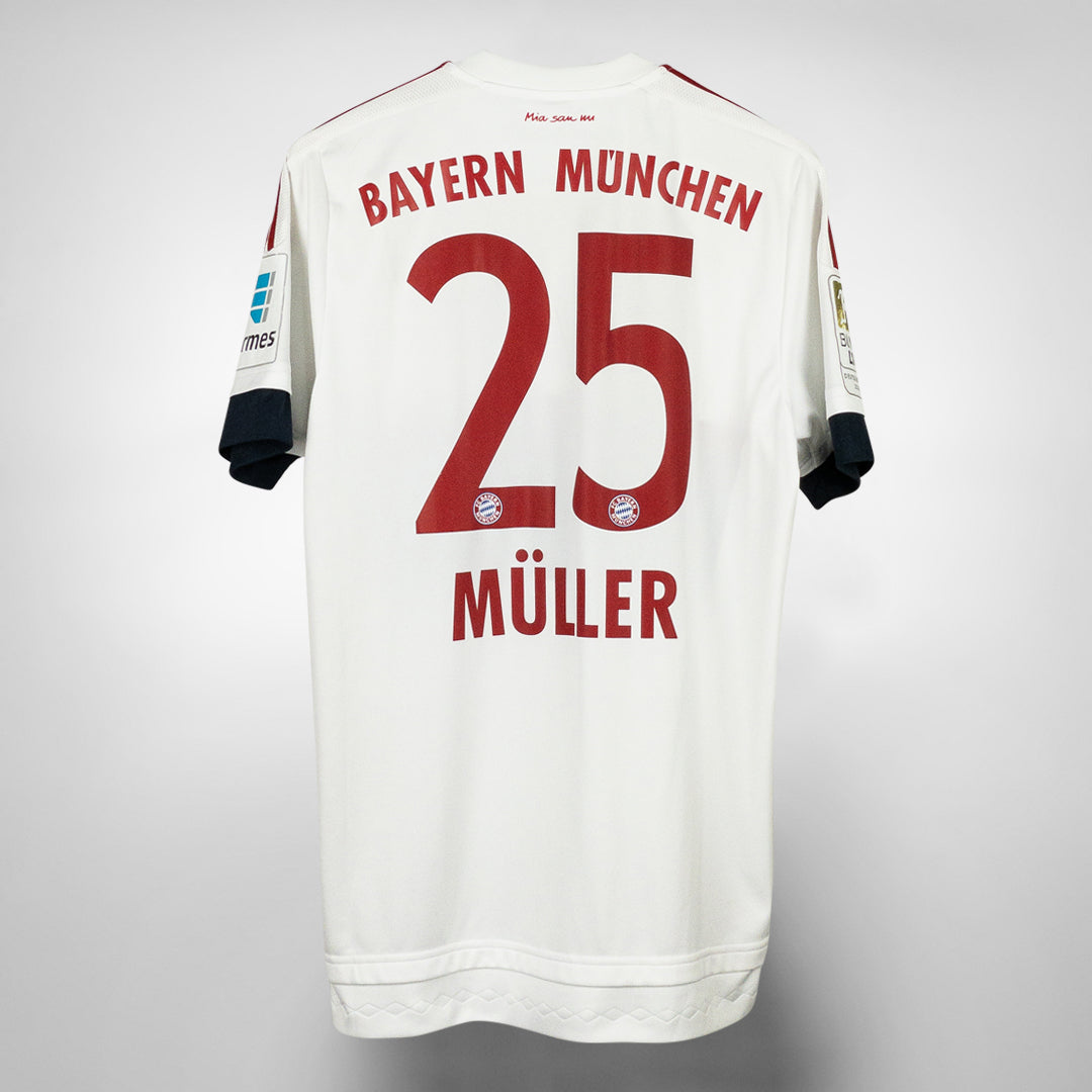2015-2016 Bayern Munich Adidas Away Shirt #25 Thomas Muller