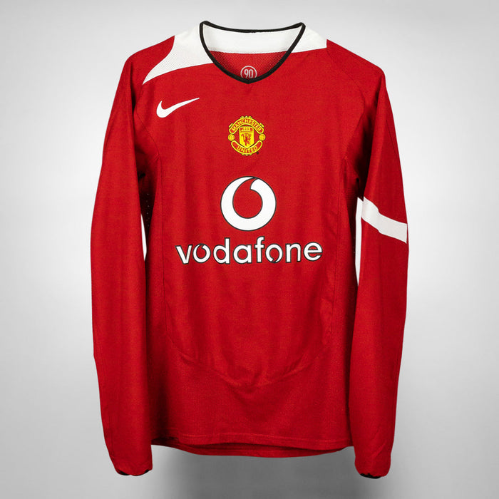 2004-2006 Manchester United Nike Long Sleeve Home Shirt (S)
