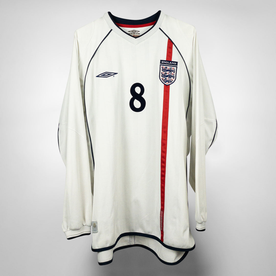 2001-2003 England Umbro Home Shirt #8 Paul Scholes