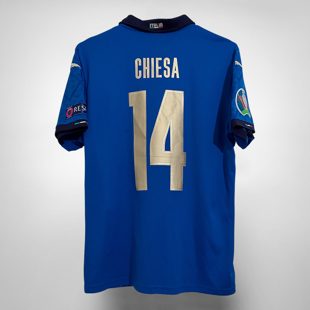 High quality Federico Chiesa Italy 20/21 Euro Match Slim White Away Soccer Jersey 2020-2021