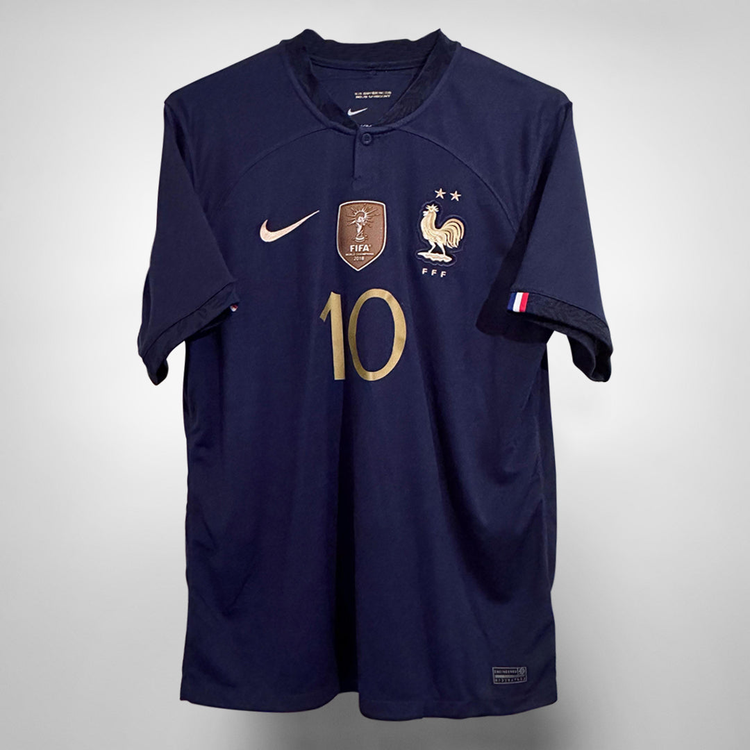 2022-2023 France Nike Home Shirt #10 Kylian Mbappe  - Marketplace