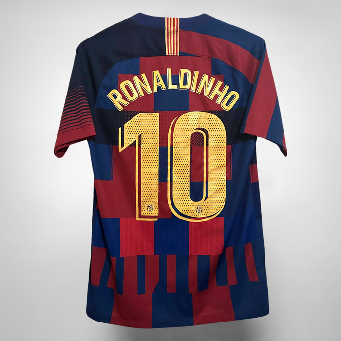 2019-2020 Barcelona Nike Anniversary Mashup Shirt #10 Ronaldinho - Marketplace
