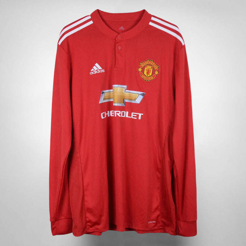 2017-2018 Manchester United Adidas Long Sleeve Home Shirt #19 Marcus Rashford - Marketplace