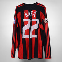 2003-2004 AC Milan Adidas Long Sleeve Home Shirt #22 Kaka - Marketplace