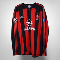 2003-2004 AC Milan Adidas Long Sleeve Home Shirt #22 Kaka - Marketplace