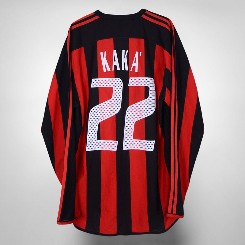 2003-2004 AC Milan Adidas Player Spec Long Sleeve Home Shirt #22 Kaka - Marketplace