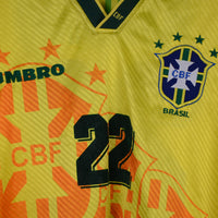 1994-1996 Brazil Umbro Player Spec Long Sleeve Home Shirt #22 Ronaldinho (R9) - Marketplace