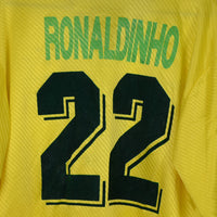 1994-1996 Brazil Umbro Player Spec Long Sleeve Home Shirt #22 Ronaldinho (R9) - Marketplace